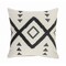 Laddha Home Designs 20" Black and Cream White Tufted Geometric Diamond Square Throw Pillow